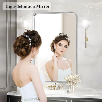 Silver Bathroom Vanity Mirror Over Sink 2 Pack, 24x36 Large Wall Mirror