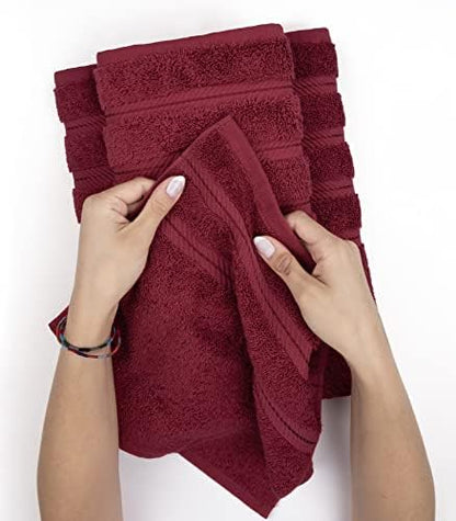American Soft Linen 100% Cotton Luxury Turkish Towels, 4 PC Hand Towel Set