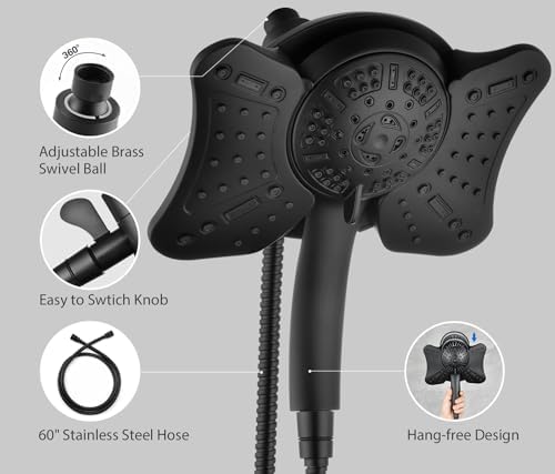 GRICH Shower Head with Handheld Spray - Dual High Pressure Showerhead