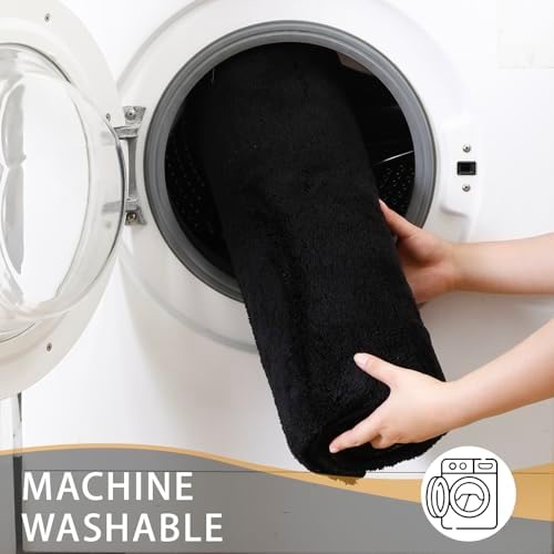 MINIDEAR Bathroom Rugs 44x24 Black- Thick Memory Foam Bath Mat, Ultra Soft & Plush Fluffy, Non-Slip, Quick Dry, Absorbent Washable Floor Microfiber Mat for Tub, Home Decor Accessories