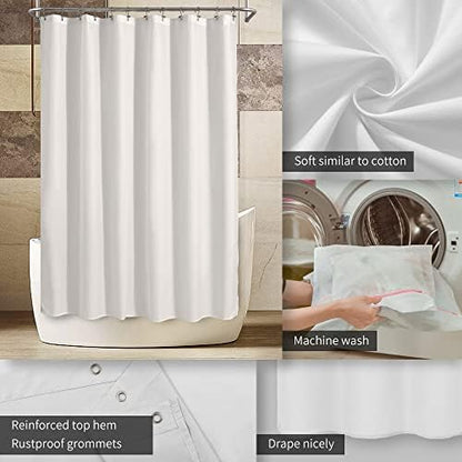 ALYVIA SPRING 72x78 Long Waterproof Fabric Shower Curtain or Liner White