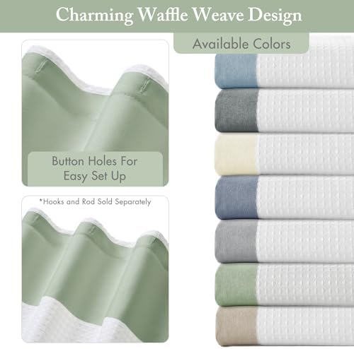 Madison Park Spa Waffle Weave Long Shower Curtain, 72 x 78, Sage Green