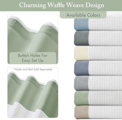 Madison Park Spa Waffle Weave Long Shower Curtain, 72 x 78, Sage Green