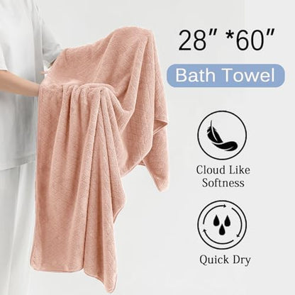 Hailea Luxury Bath Towels Set - 12 Piece (4 Large Bath Towels,4 Hand Towels,4 Washcloths), 100% Microfiber,Extra Absorbent Super Soft & Quick Dry,Complete Family Pack for Bathroom Gym Pool,Orange