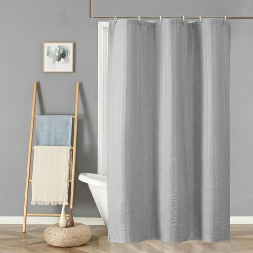 Aiyufeng Moga Light Gray Shower Curtain, 3D Design Fabric Shower Curtains, Premium Spa Quality Modern Shower Curtains for Bathroom, 36"x72", Light Gray