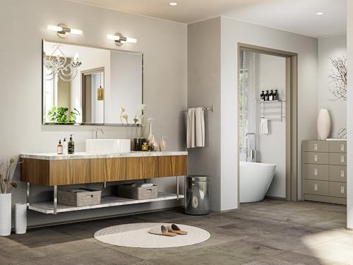 Frameless Bathroom Mirror 32"x48", Beveled Bathroom Mirror