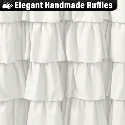 Seasonwood Ivory Ruffle Shower Curtain Farmhouse Shower Curtain 72 X 72