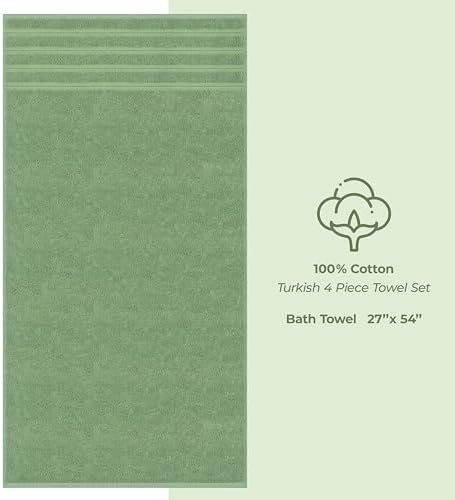 American Soft Linen 100% Cotton Luxury Turkish Towels, 4 PC Bath Towel Set