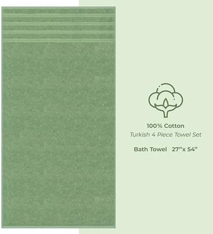 American Soft Linen 100% Cotton Luxury Turkish Towels, 4 PC Bath Towel Set