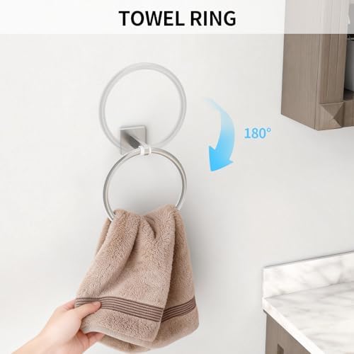 KLJKPA Brushed Nickel Bathroom Hardware Set, 24 inch Bathroom Towel Holder