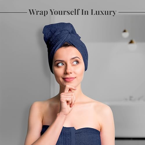 Tens Towels 8 Piece Towel Set, 2 XL Bath, 2 Hand, 4 Washcloth, Navy