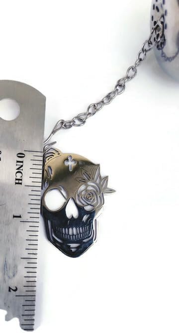 Skull Tea Infuser Strainer Metal Ball - Spooky Home Decor, Goth Themed Gifts