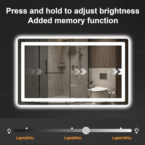 LED Bathroom Mirror with Lights, 24 x 40 Lighted Vanity Wall Mirror