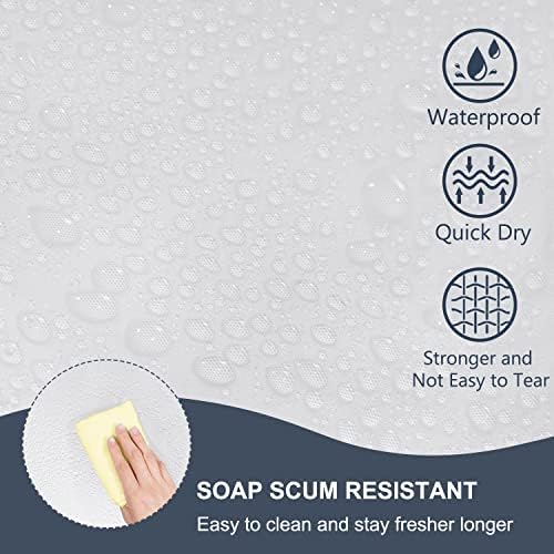 EurCross Shower Curtain Liner Extra Long 82 inch Length with 5 Bottom Magnets,Frosted PEVA Plastic Shower Curtain Liner, Waterproof Opaque Shower Liner No Smells with Metal Grommets,72 x 82 inch