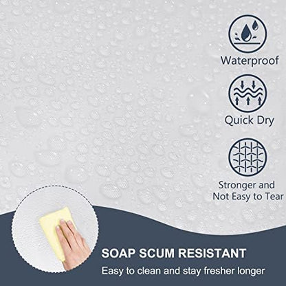 EurCross Extra Long Frosted Shower Curtain Liner 108 inches Length with 5 Bottom Magnets,PEVA Medium Weight Opaque Waterproof Shower Liner 72 x 108 inch