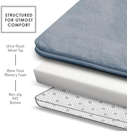Clara Clark Bathroom Rugs, Velvet Memory Foam Bath Mat, Non-Slip Bath Rugs, Machine Wash, Dries Quickly, Ultra Soft Plush Bath Mats for Bathroom,