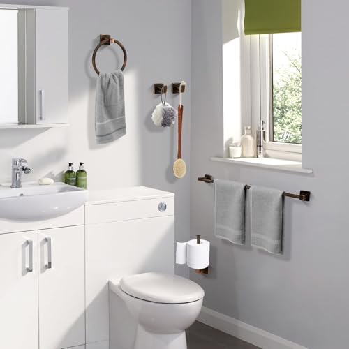 5 Piece Bathroom Hardware Accessories Set Oil Rubbed Bronze,24 Inch Towel Bar Set,Towel Rack Set,Bathroom Towel Holder Set