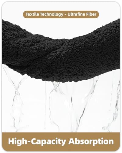 Color&Geometry Bathroom Runner Non Slip, 24"x43" Black Bath Runner Rug, Absorbent, Soft, Washable, Microfiber Bath Mat Bathroom Carpet