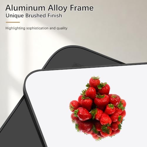 DESBING 60" x 40"Bathroom Mirror, Matte Black Wall Mirror with Metal Frame, Decorative Rectangular Vanity Mirror for Bedroom Bathroom Living Room Entryway (Horizontal/Vertical)