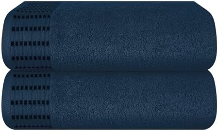 BELIZZI HOME Cotton 2 Pack Oversized Bath Towel Set 28x55 inches, Large Bath Towels, Ultra Absorbant Compact Quickdry & Lightweight Towel, Ideal for Gym Travel Camp Pool - Mineral Blue