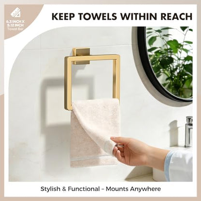 10-Pieces Gold Bathroom Accessories Set, 24 Inch Towel Bar Set