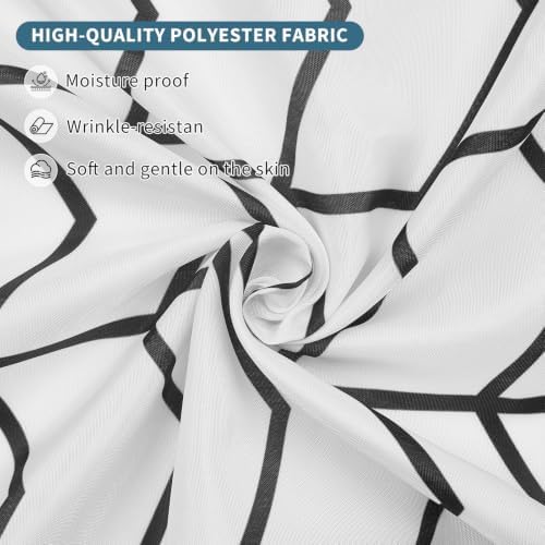 Modern Black and White Chevron Shower Curtain, 72" W x 96" L