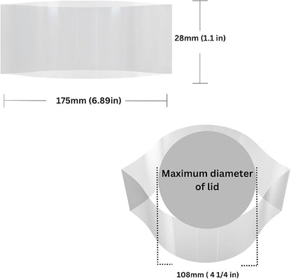 175 x 28 mm Clear Perforated Shrink Band for Protein Powder Jars, Bulk Supplement Jars & Wide-Mouth Containers [Cap Diameter: 4 1/4"] Pack of 5,000
