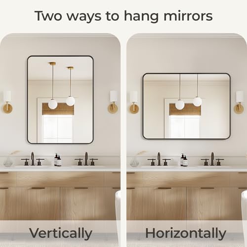USHOWER Black Bathroom Mirrors for Over Sink 30 x 40 Inch