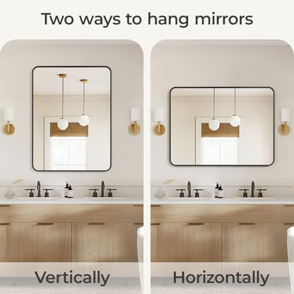USHOWER Black Bathroom Mirrors for Over Sink 30 x 40 Inch