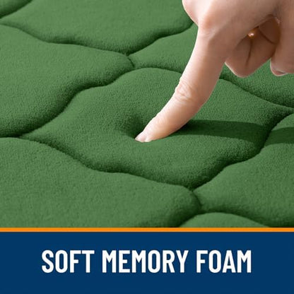 OLANLY Memory Foam Bath Mat Rug 36x24, Soft Bathroom Rugs, Olive Green