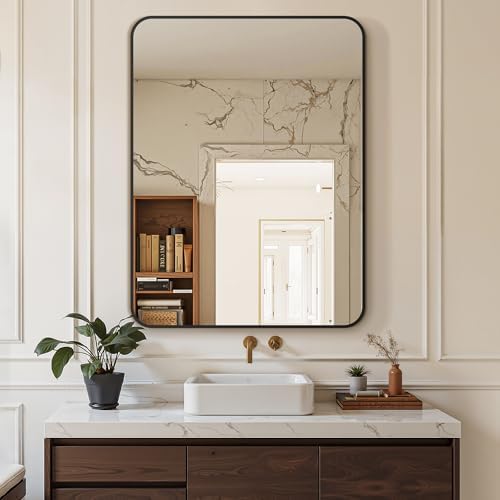 Delma Bathroom Vanity Mirror, Black Framed Mirror for Over Sink, 30x40