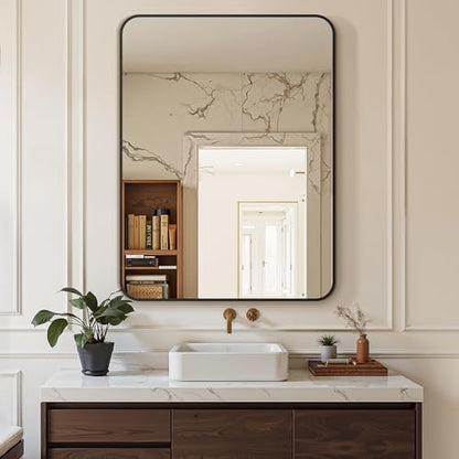 Delma Bathroom Vanity Mirror, Black Framed Mirror for Over Sink, 30x40