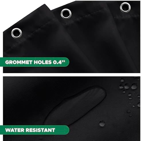 Fabric Shower Curtain Liner 66x72 Inch-Black Standard Size Shower Liners