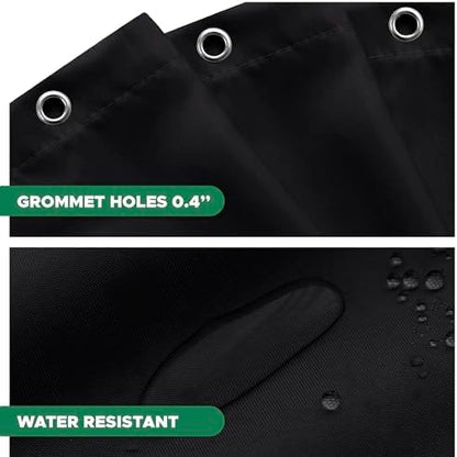 Fabric Shower Curtain Liner 96x72 Inch-Black Extra Wide Shower Liners