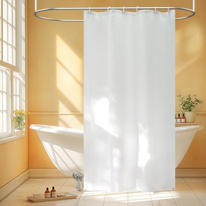 Seenus Waterproof Fabric Stall Shower Curtain Liner Long 36 x 78 inch, Washable Cloth Shower Liner with 2 Large Magnets, White Bathroom Shower Curtain for Single Stall