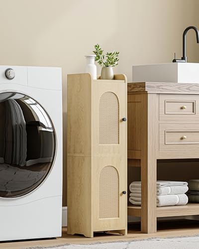 Hzuaneri Bathroom Storage Cabinet, Small Corner Floor Cabinet with 2 Doors