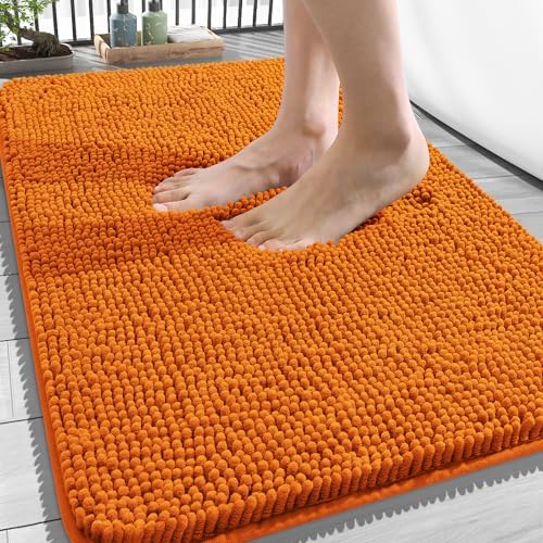 OLANLY Bathroom Rugs 34x21, Extra Soft Absorbent Chenille Bath Rugs