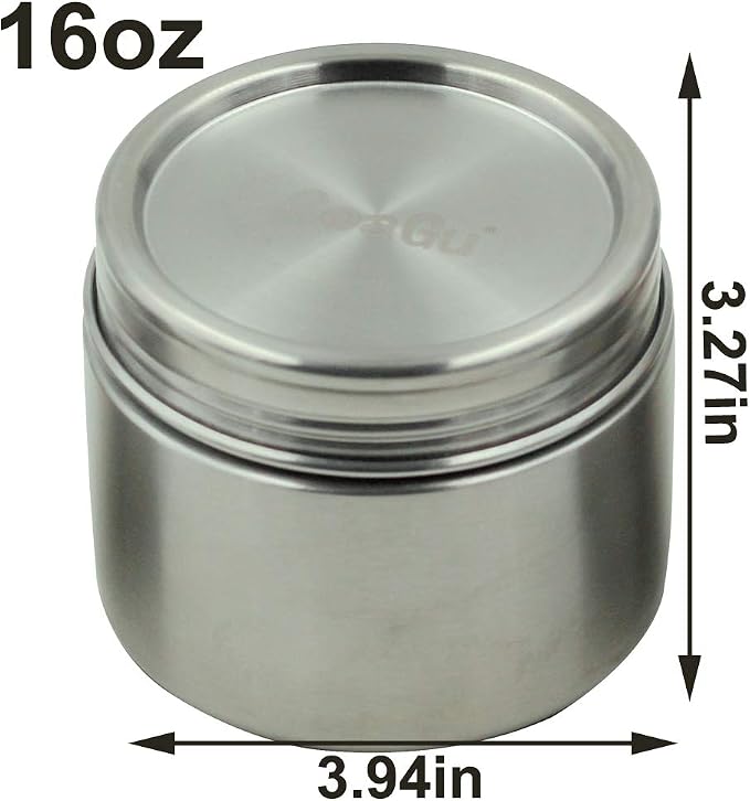 CoaGu 16oz Coffee Container: BPA-Free Airtight 18/8 Stainless Steel Lunch Container - Dishwasher Safe and Ideal for Coffee Storage