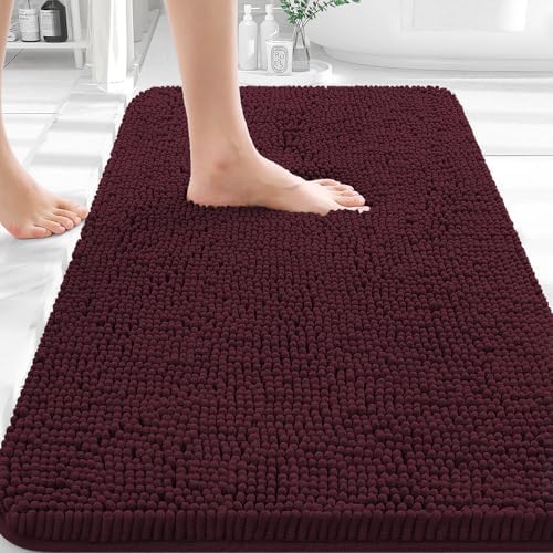 OLANLY Bathroom Rugs 35x24, Extra Soft Absorbent Chenille Bath Rugs