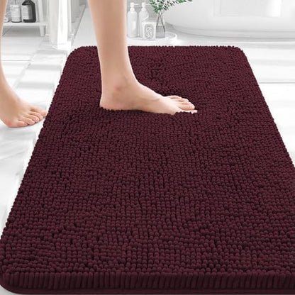 OLANLY Bathroom Rugs 35x24, Extra Soft Absorbent Chenille Bath Rugs
