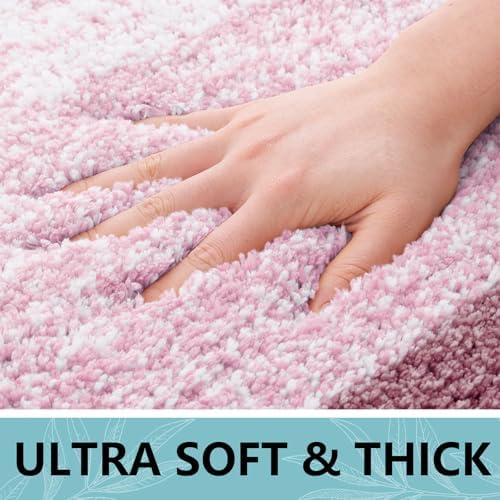 Arotive Microfiber Bathroom Rugs, Shaggy Soft Absorbent Bath Rug, 54x24
