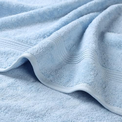 Superior Egyptian Cotton Bath Towel Set, Home Bathroom Towels, Master, Guest Bath, Decor Essentials, Quick Dry, Absorbent, Large Body Towels, Spa, Hotel, Resort, Adult, Kids, Set of 2, Light Blue