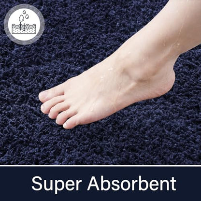 LOCHAS Bathroom Rug Runner 24x70 Inch, Bath Rugs Non Slip, Navy