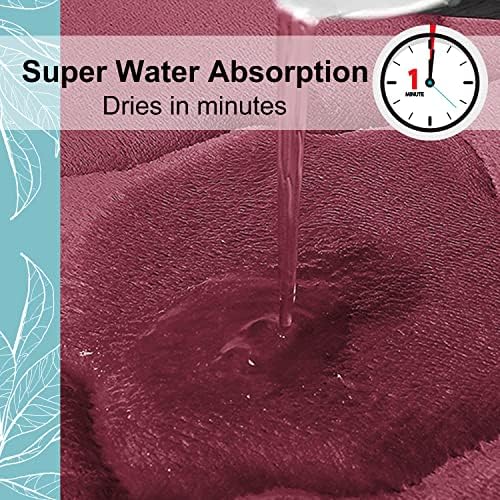 OLANLY Memory Foam Bath Mat Rug 59x20, Ultra Soft Bathroom Rugs, Burgundy