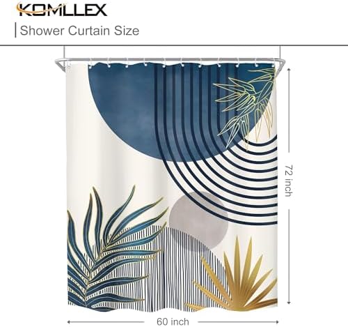 Mid Century Boho Abstract Modern Sun Minimalist Bathroom Shower Curtain Set