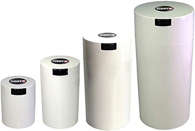 Tightvac Set of 4 - Patented Airtight Storage Container | Multi-use Vacuum Container Keeps Your Herbs and Dry Goods Fresh and Flavorful. White