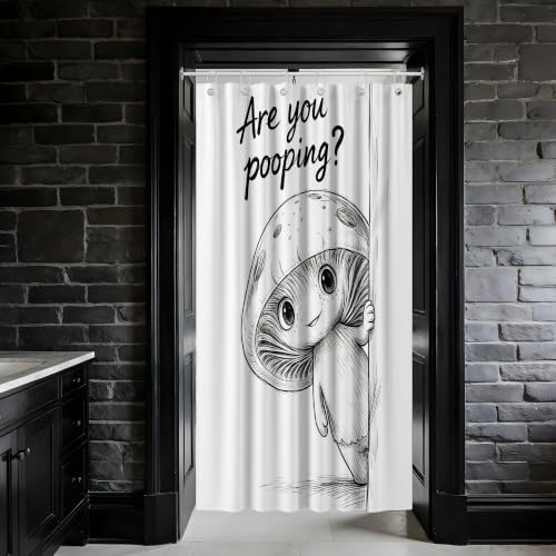 Small Stall Shower Curtain Rv Cottagecore Mushroom, 48 x 72 Inchs