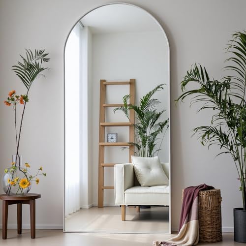 Dewfig Full Length Mirror, 70"x26" Arched Full Body Mirror, White