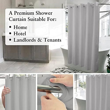 River Dream No Hook Hotel Cloth Shower Curtain Grey, Standard Size