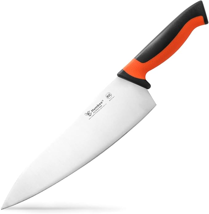 10-Inch Chef Knife, NSF Certified Razor-Sharp High Carbon Stainless Steel Blade – Ergonomic Color Coded Handle, Non-Slip Grip Kitchen Knife, DT-10 Series, Orange